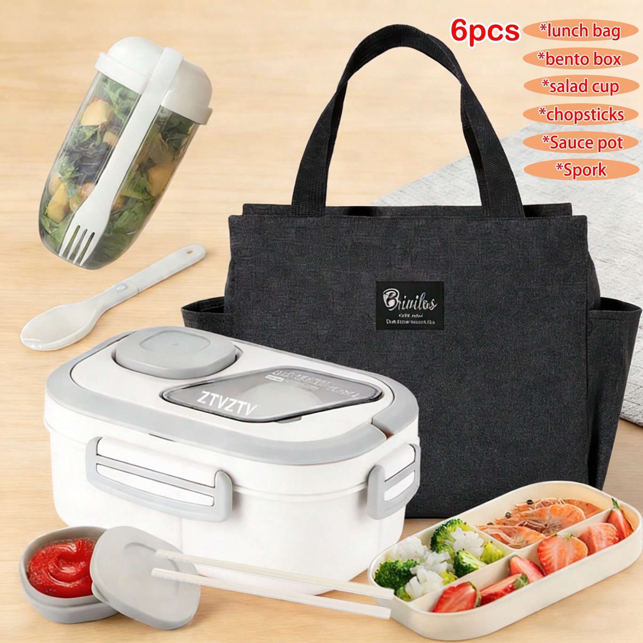 Food Storage Kitchen Container Set - ZTVランチボックス/漏れ防止ランチボックスセットのみ。 学校、職場、アウトドアでの食事に最適なランチボックス。 キッチンアクセサリー | キッチンの整理と収納 |