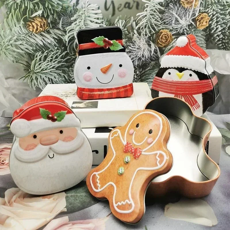 Xmas Food Storage Containers - クリスマス装飾クリエイティブ収納ボックスジンジャーブレッドマンキャンディボックス鉄ギフトボックスホリデーホームデコレーション新年ギフトボックス