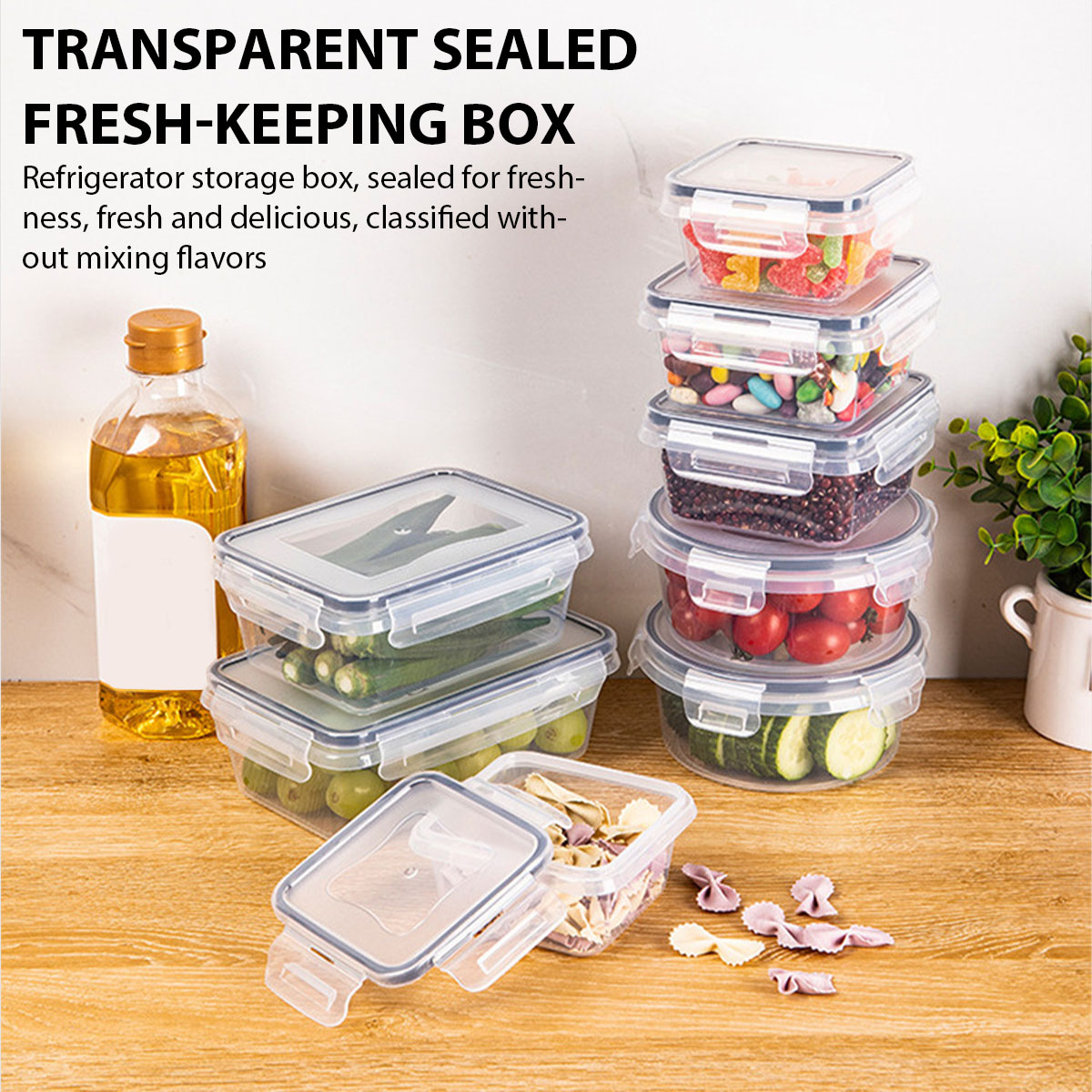 Food Storage Kitchen Container Set - 24個/セット 食品保存容器セット キッチン食品保存容器 果物野菜&肉類オーガナイザー 旅行 春