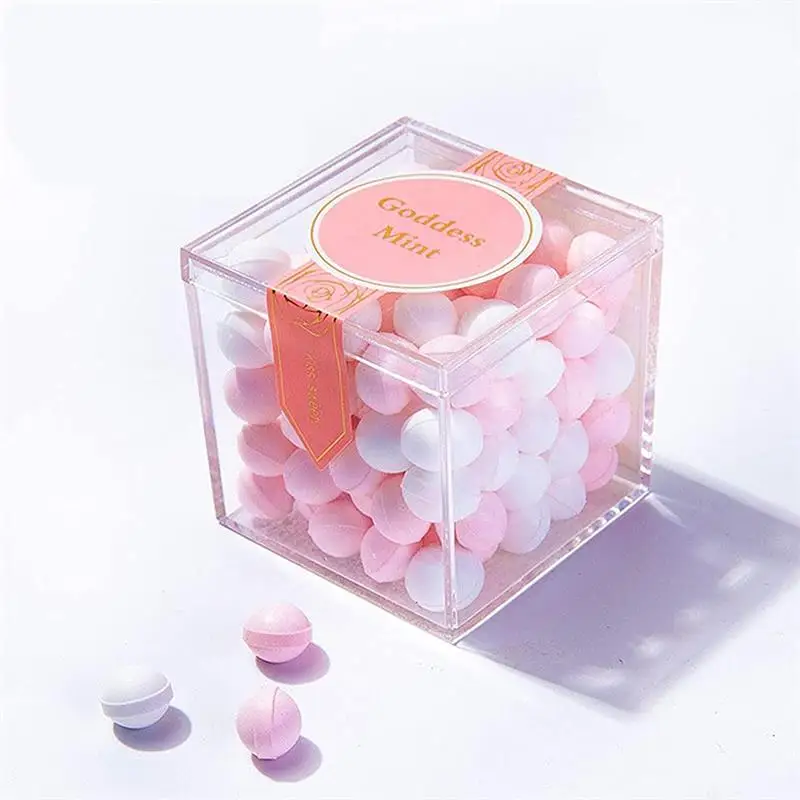 Xmas Food Storage Containers - 12 個透明アクリルボックスカバー付きプラスチックオーガナイザーギフト梱包箱食品キャンディー保存容器ホームディスプレイ用
