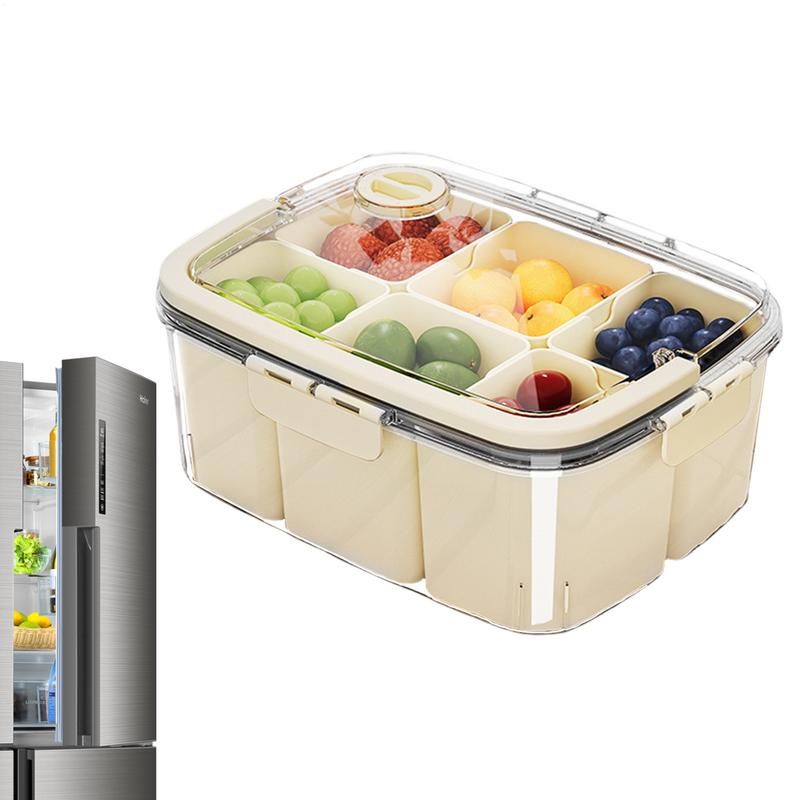 Food Storage And Preparation - 分割食品保存容器分割冷蔵庫食品保存トレイ蓋付きフルーツ準備プレートシャルキュトリーシール