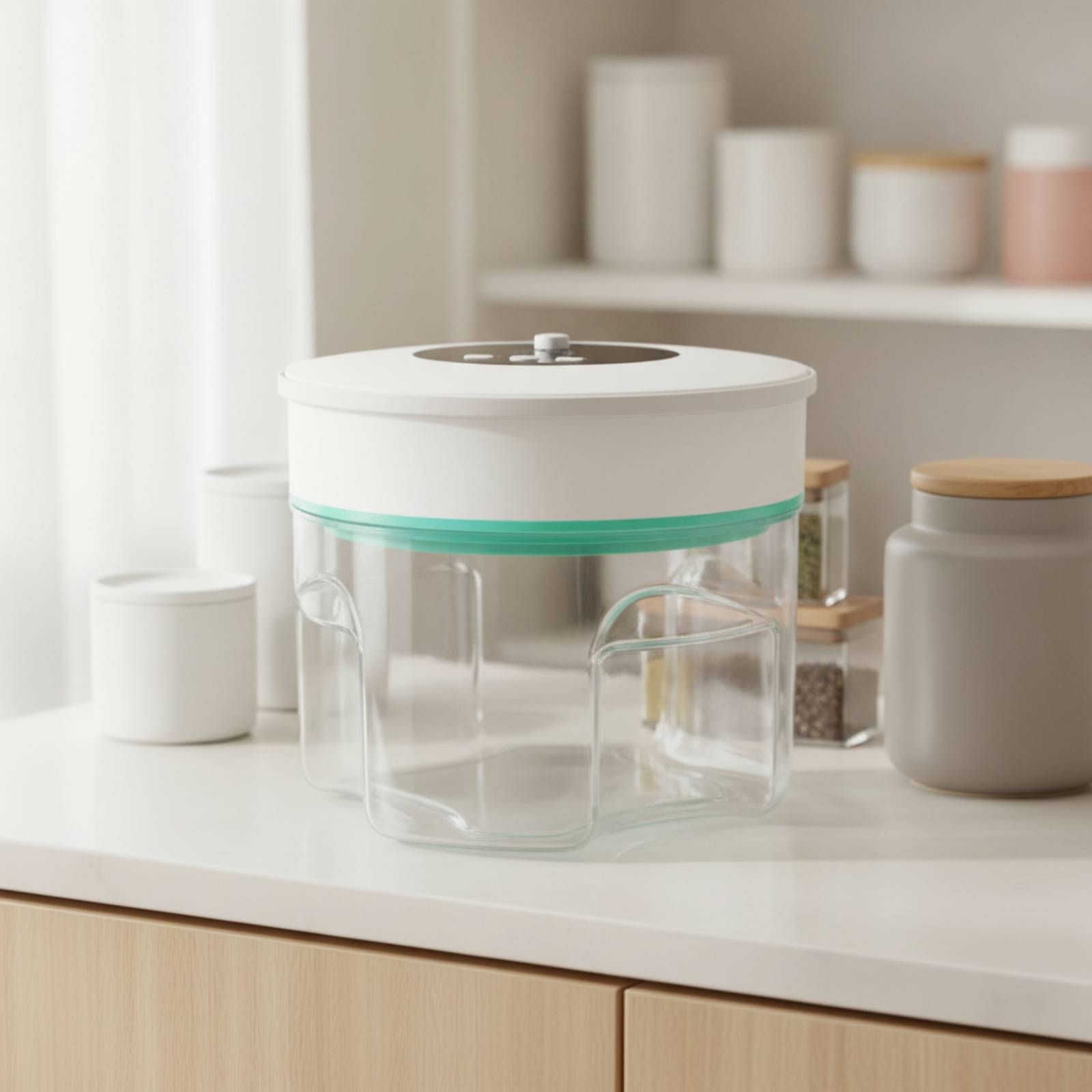 Food Storage Vacuum Pump - 真空保存容器 密閉食品保存容器 真空シール付き 密閉ジャー ポンプ付き モダンな密閉容器