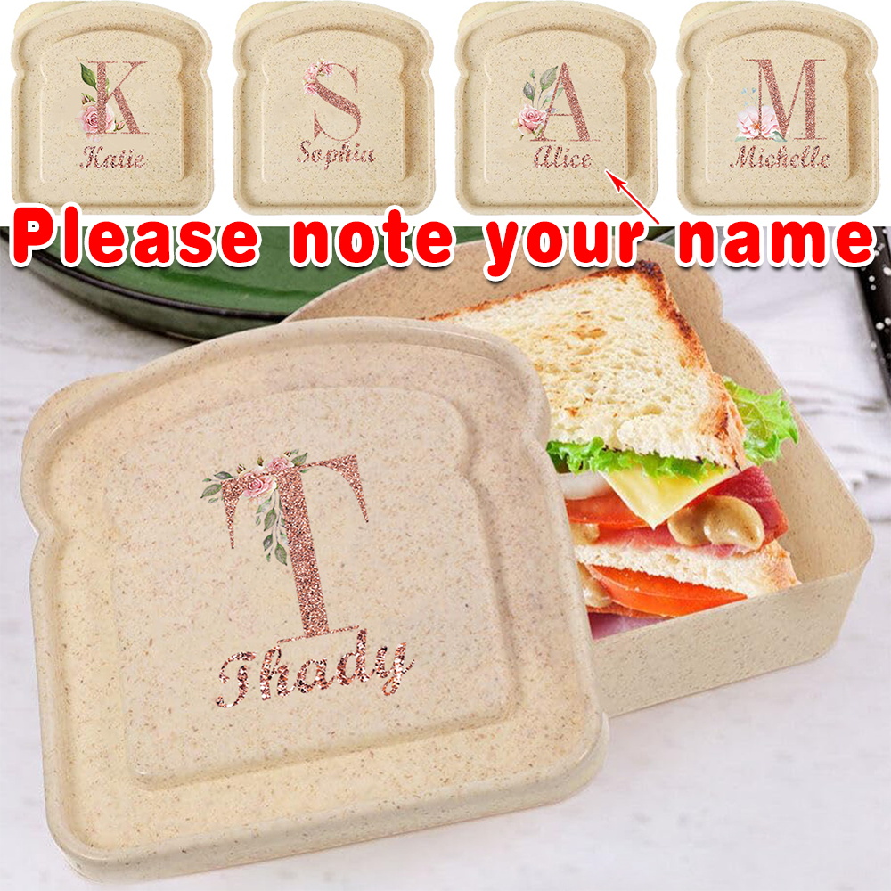 Food Storage Name - カスタマイズされた名前トーストパンサンドイッチ弁当箱鮮度保持容器ポータブルピクニックランチバッグ屋外食事収納