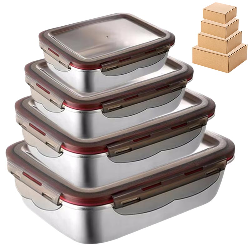 304 ステンレス鋼食品ランチ弁当箱密封された漏れ防止旅行収 - Food Storage Tupperware のレビューと価格