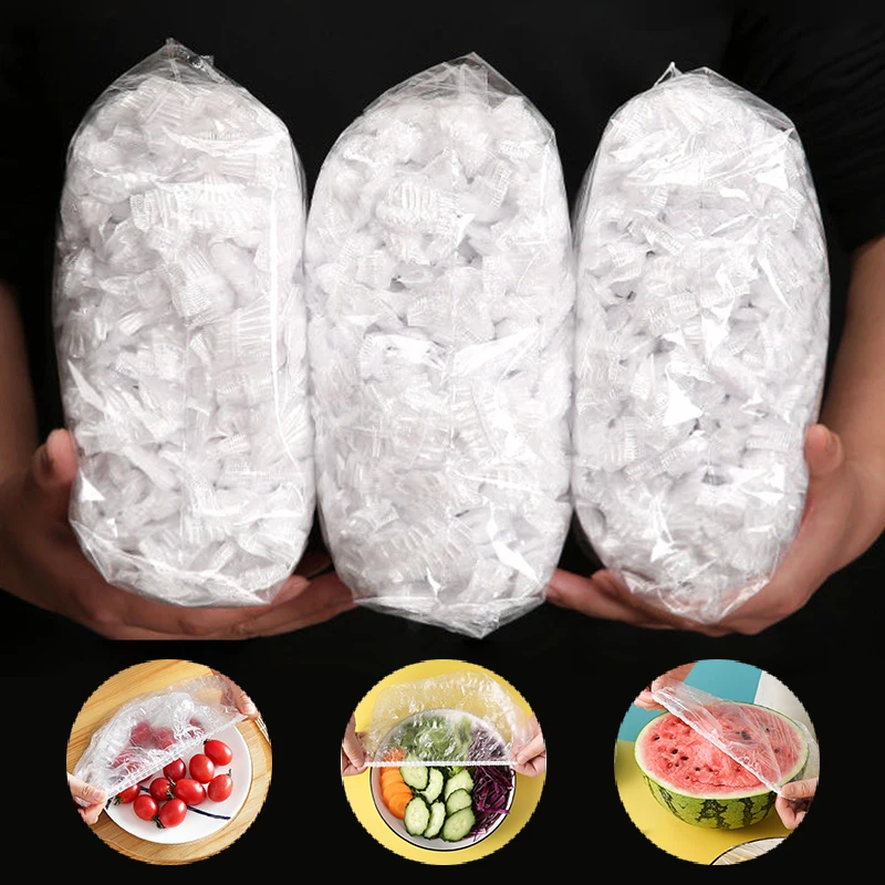 200 個使い捨て食品カバープラスチックラップ弾性食品蓋フル - Food Storage Tupperware のレビューと価格