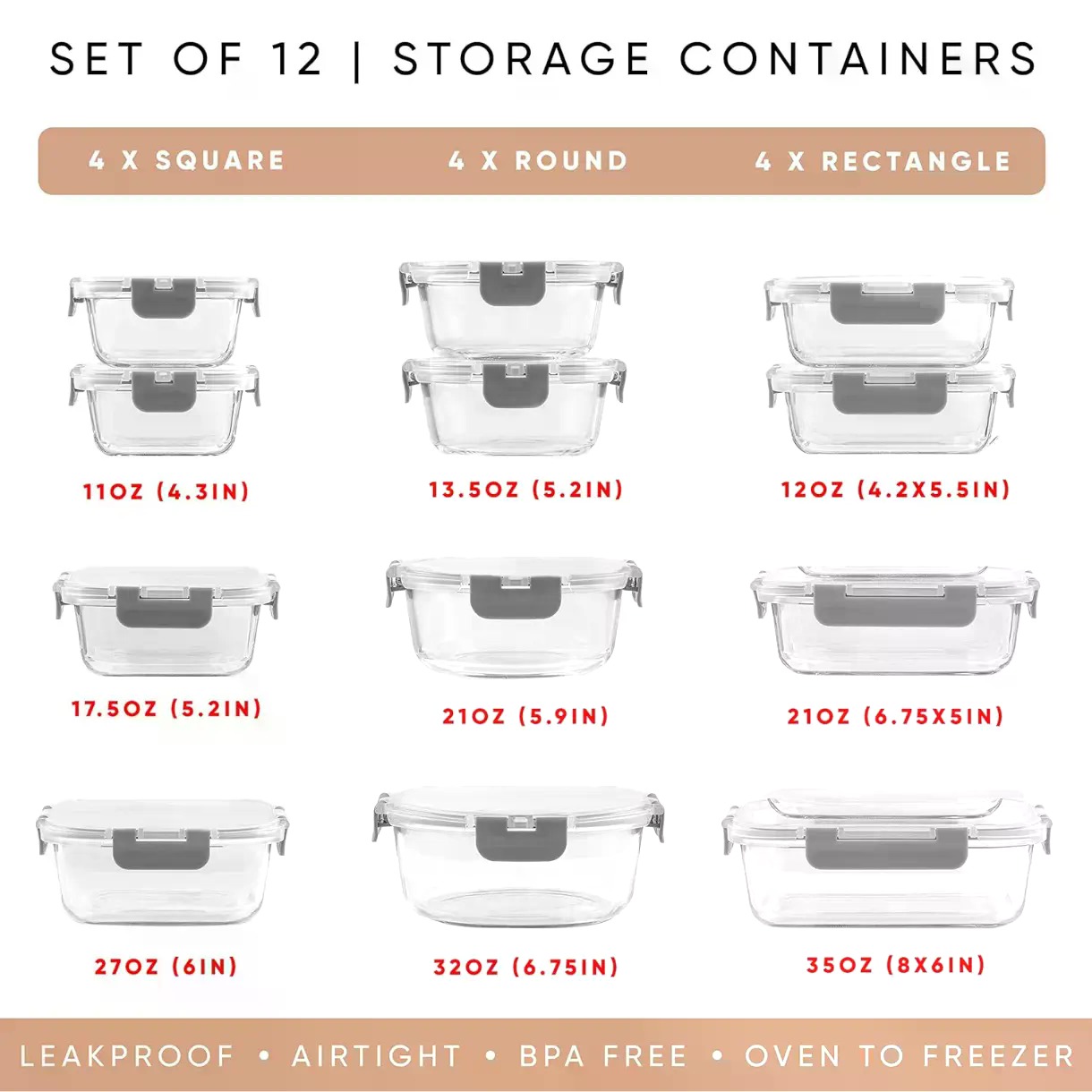 蓋付き24個入りホウケイ酸ガラス保存容器 |   パントリー - Food Storage Tupperware のレビューと価格
