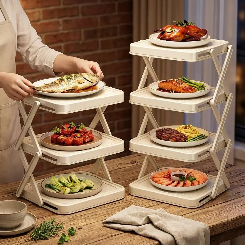 3/4段式プレップディッシュ収納ラック省スペース大容量食品準 - Food Storage And Preparation のレビューと価格