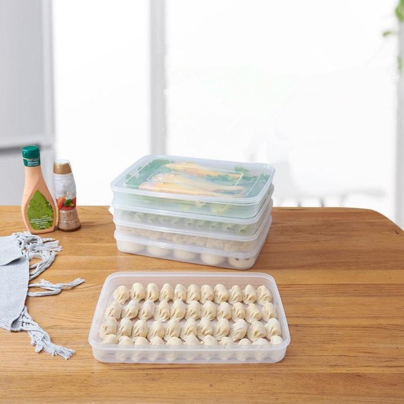 透明なキッチン収納ボックス 冷蔵庫オーガナイザー 食品グレー - Food Storage Heat のレビューと価格