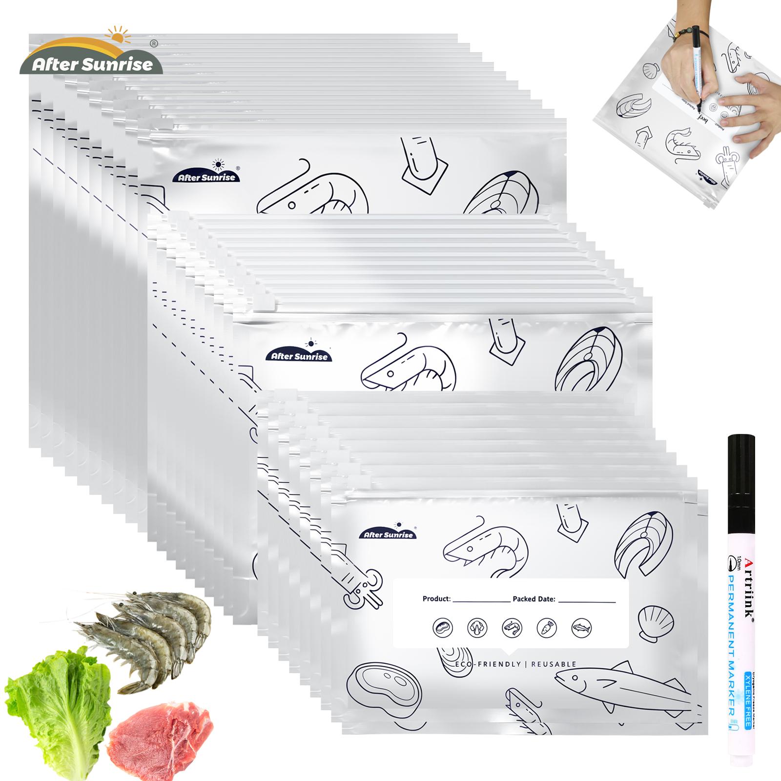 【冷蔵食品用】再利用可能なアルミホイル製密封保存袋、Afte - Food Storage Vacuum Bags のレビューと価格