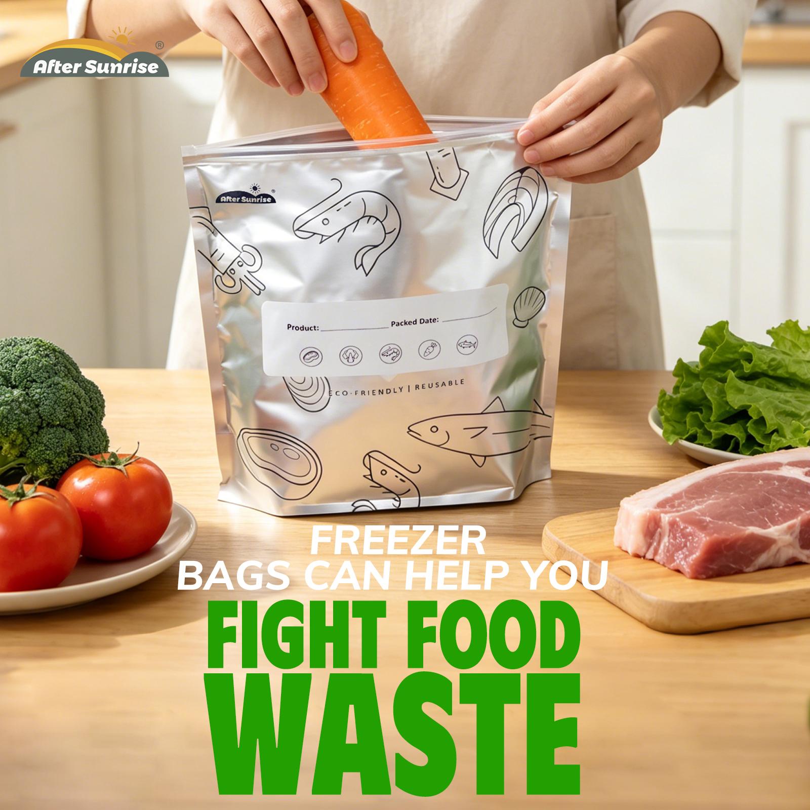 【冷蔵食品用】再利用可能なアルミホイル製密封保存袋、Afte - Food Storage Vacuum Bags のレビューと価格