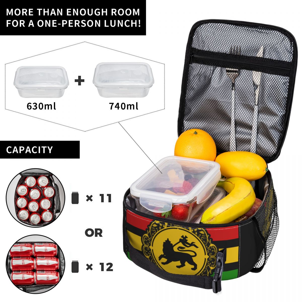 ラスタライオン、レゲエ音楽、ルーツロックレゲエ断熱ランチバッ - Food Storage Roots のレビューと価格