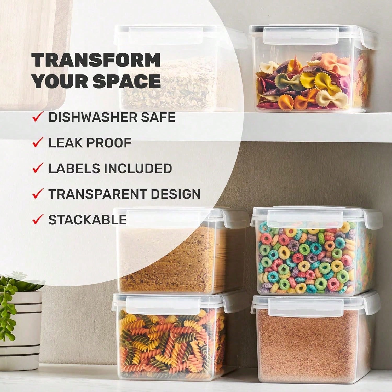 大型密閉食品保存容器セット 8個入り（蓋4個、箱4個）2.5 - Food Storage Kitchen Container Set のレビューと価格