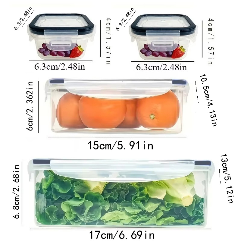 8個セットには、4つの容器と4つの蓋が含まれています。気密食 - Food Storage Kitchen Container Set のレビューと価格