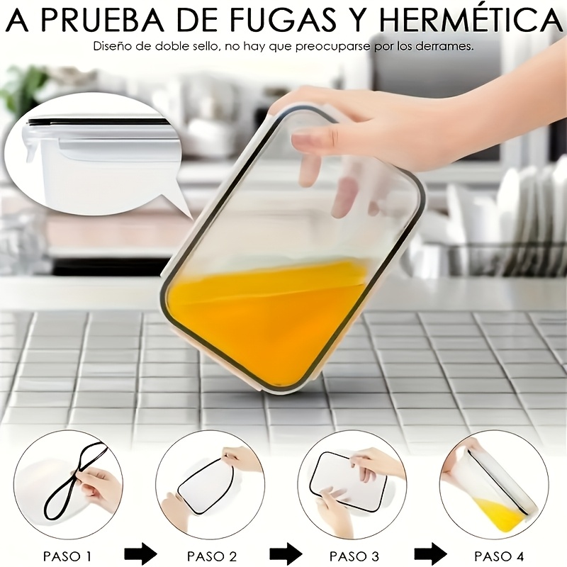8個セットには、4つの容器と4つの蓋が含まれています。気密食 - Food Storage Kitchen Container Set のレビューと価格