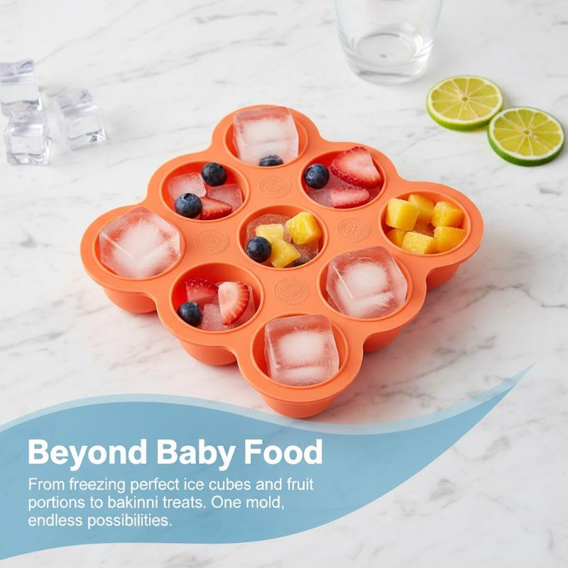 ベビーフードシリコン容器 9グリッド冷凍トレイ 漏れ防止蓋  - Food Storage 1 Year のレビューと価格