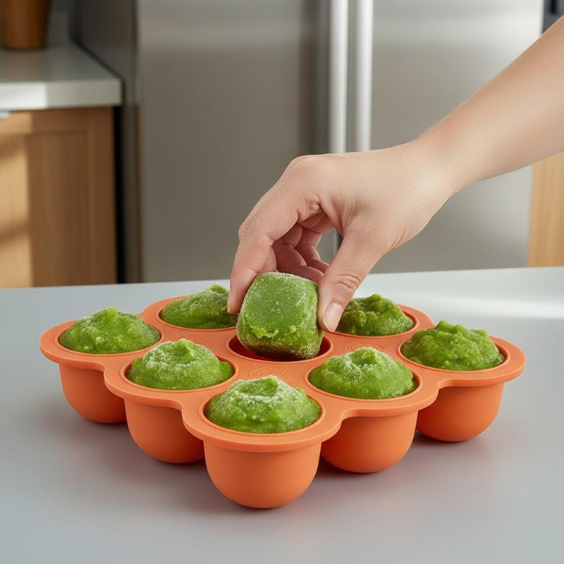 ベビーフードシリコン容器 9グリッド冷凍トレイ 漏れ防止蓋  - Food Storage 1 Year のレビューと価格