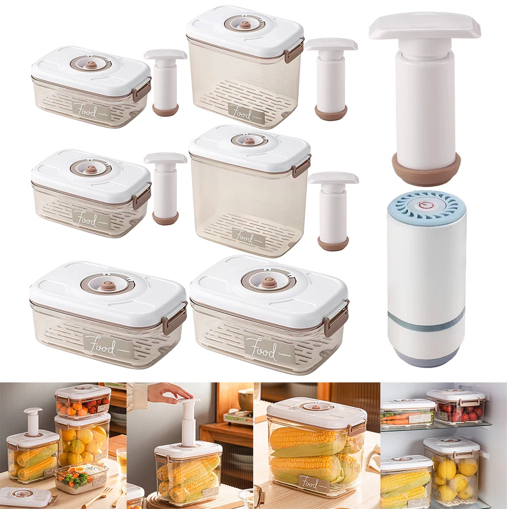 食品保管用のコンパスとエアポンプを備えた真空食品保存ボックス - Food Storage Vacuum Pump のレビューと価格