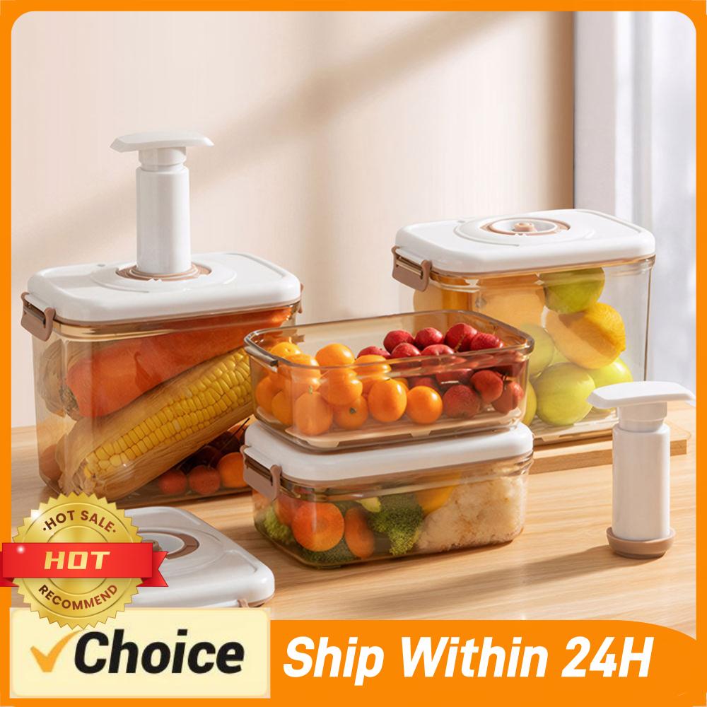 真空ポンプ付き真空食品保存容器、取り外し可能な排水プレート付 - Food Storage Vacuum Pump のレビューと価格