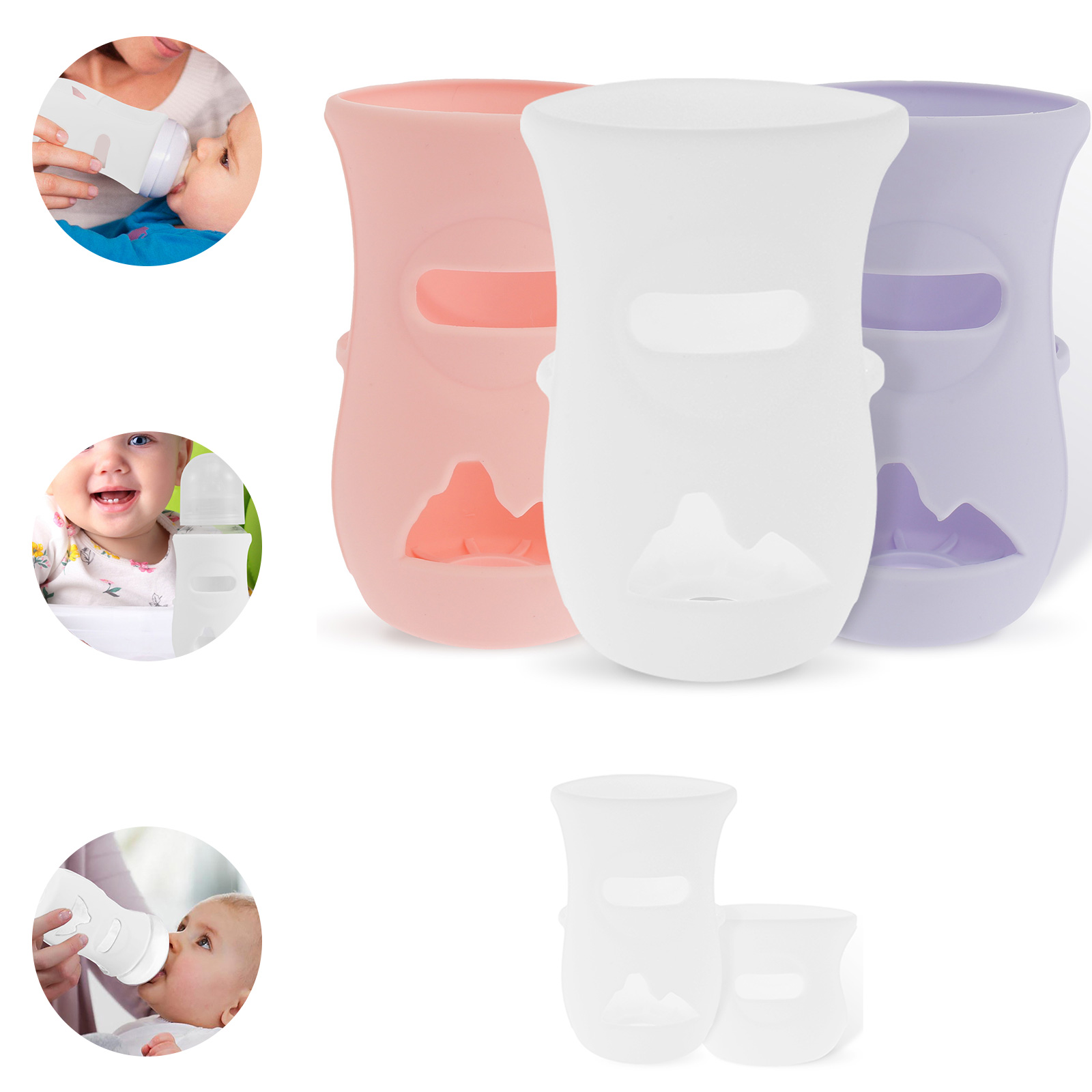 シリコンスリーブ シリコン哺乳瓶カバー 断熱ガラスボトル A - Food Storage 1 Year のレビューと価格