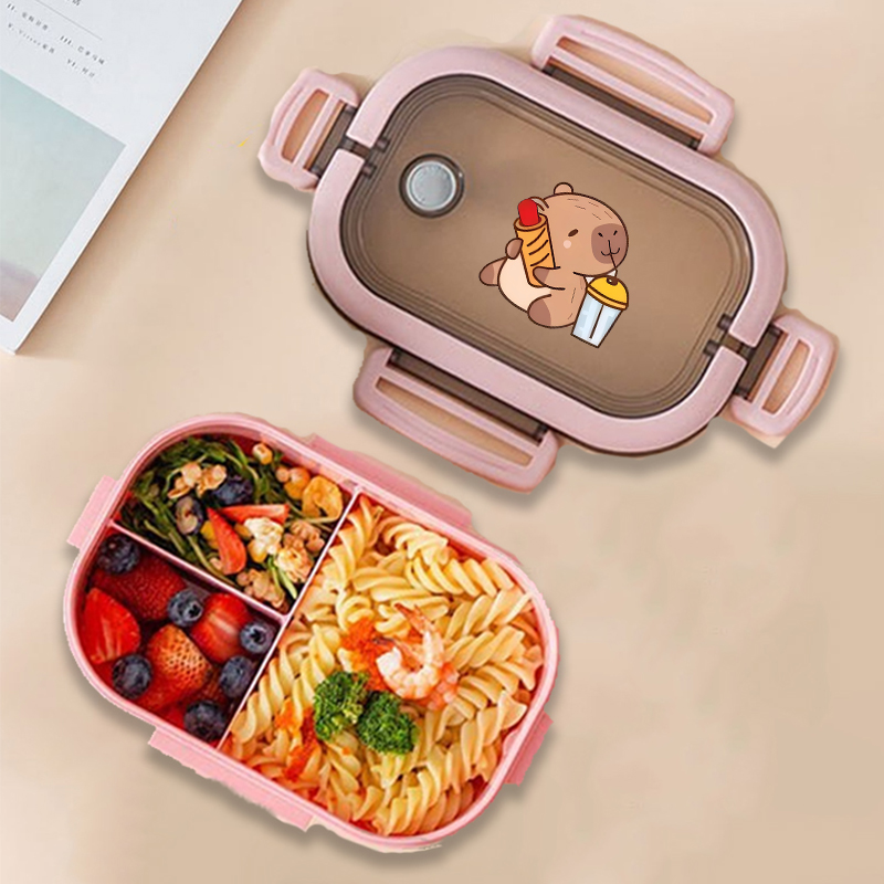 カピバラ弁当箱アニメ動物プリント食品保存容器子供学校ピクニッ - Food Storage Heat のレビューと価格