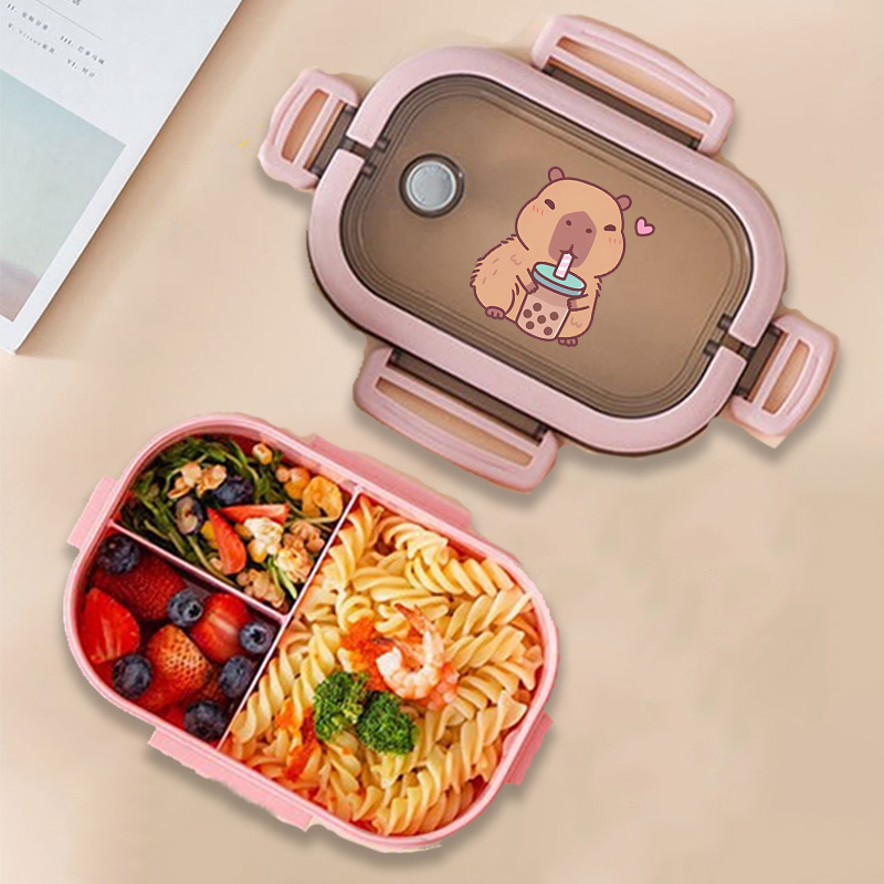 カピバラ弁当箱アニメ動物プリント食品保存容器子供学校ピクニッ - Food Storage Heat のレビューと価格