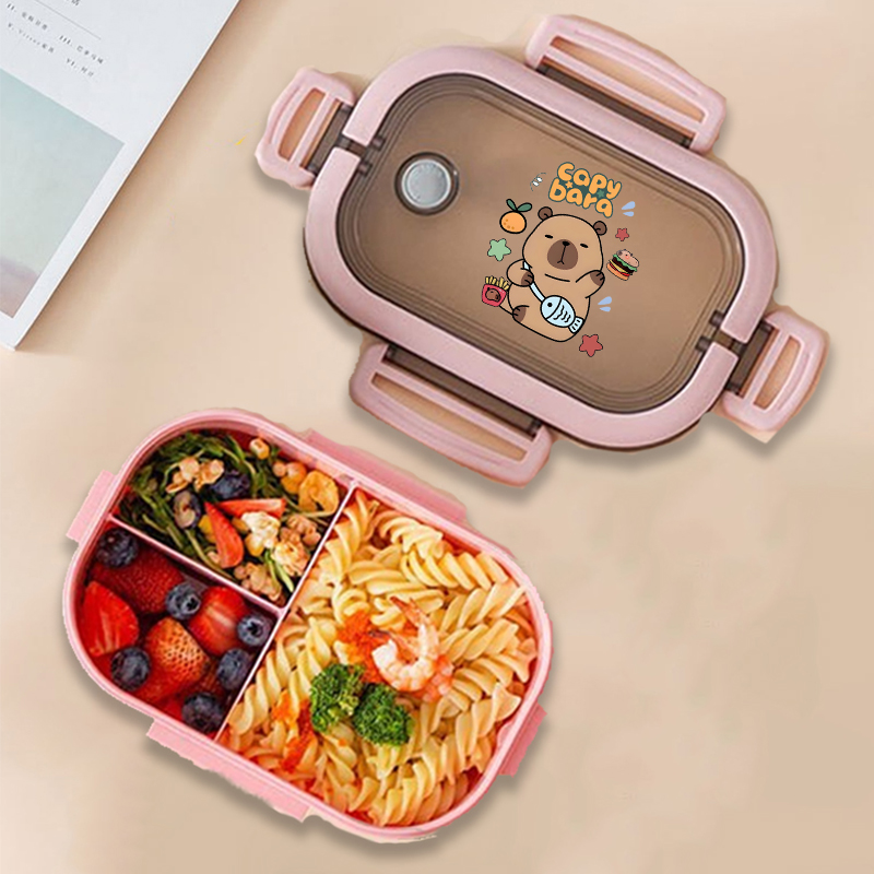カピバラ弁当箱アニメ動物プリント食品保存容器子供学校ピクニッ - Food Storage Heat のレビューと価格