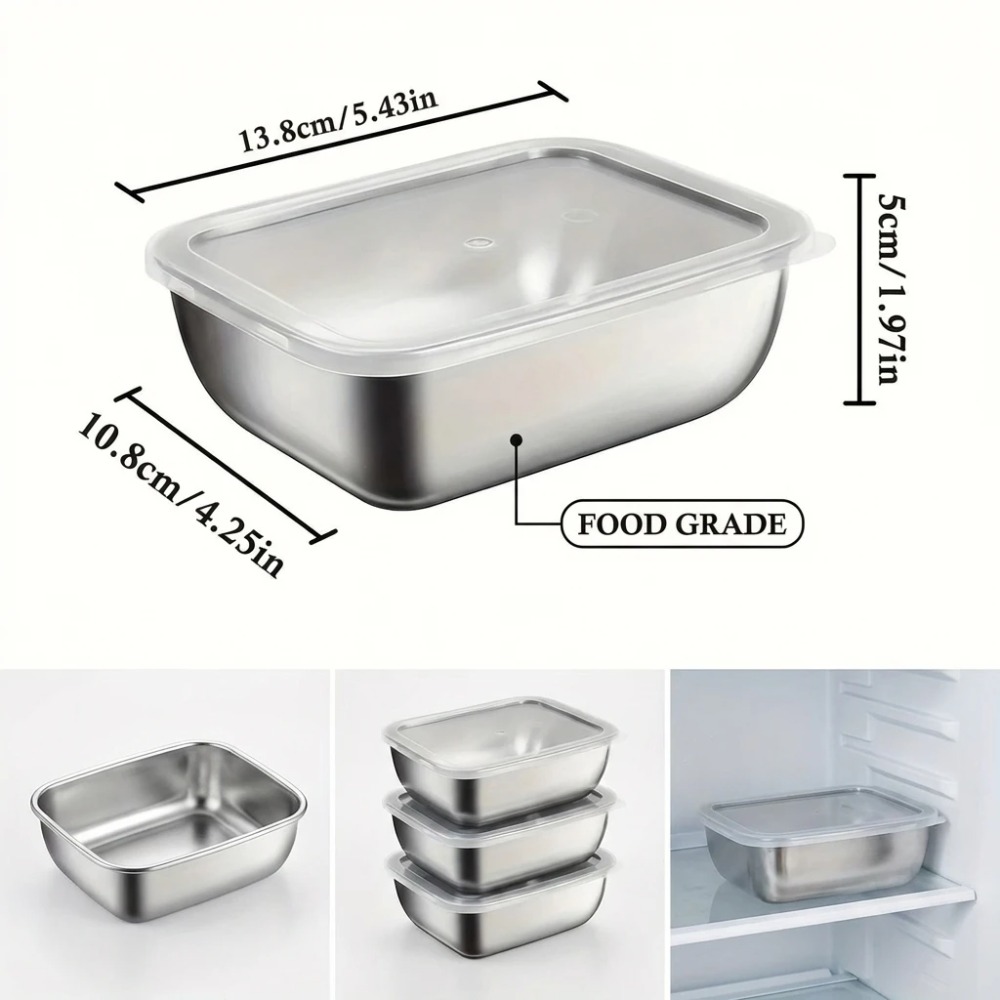 6個入りステンレス製食品保存容器漏れ防止6個入りステンレス製 - Food Storage Kitchen Container Set のレビューと価格