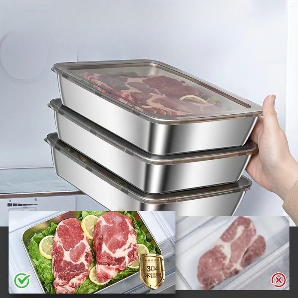 食品グレードのステンレス製サービングトレイ（蓋付き）、多目的 - Food Storage Heat のレビューと価格