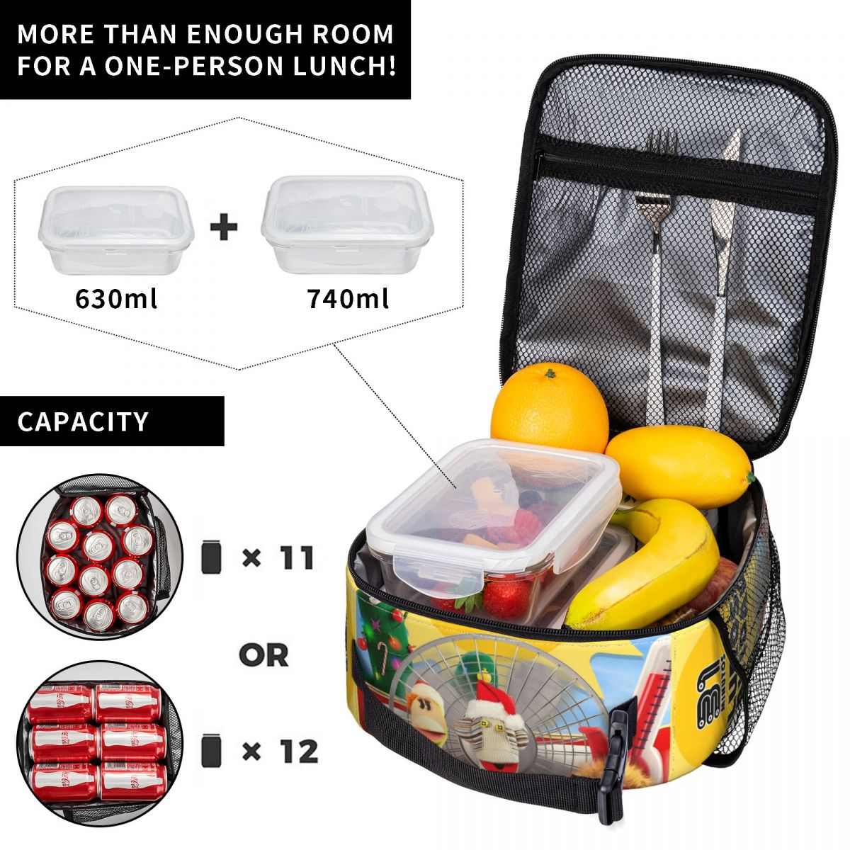 31分間保温できるチリ製漫画柄断熱ランチバッグ/保温バッグ  - Xmas Food Storage Containers のレビューと価格