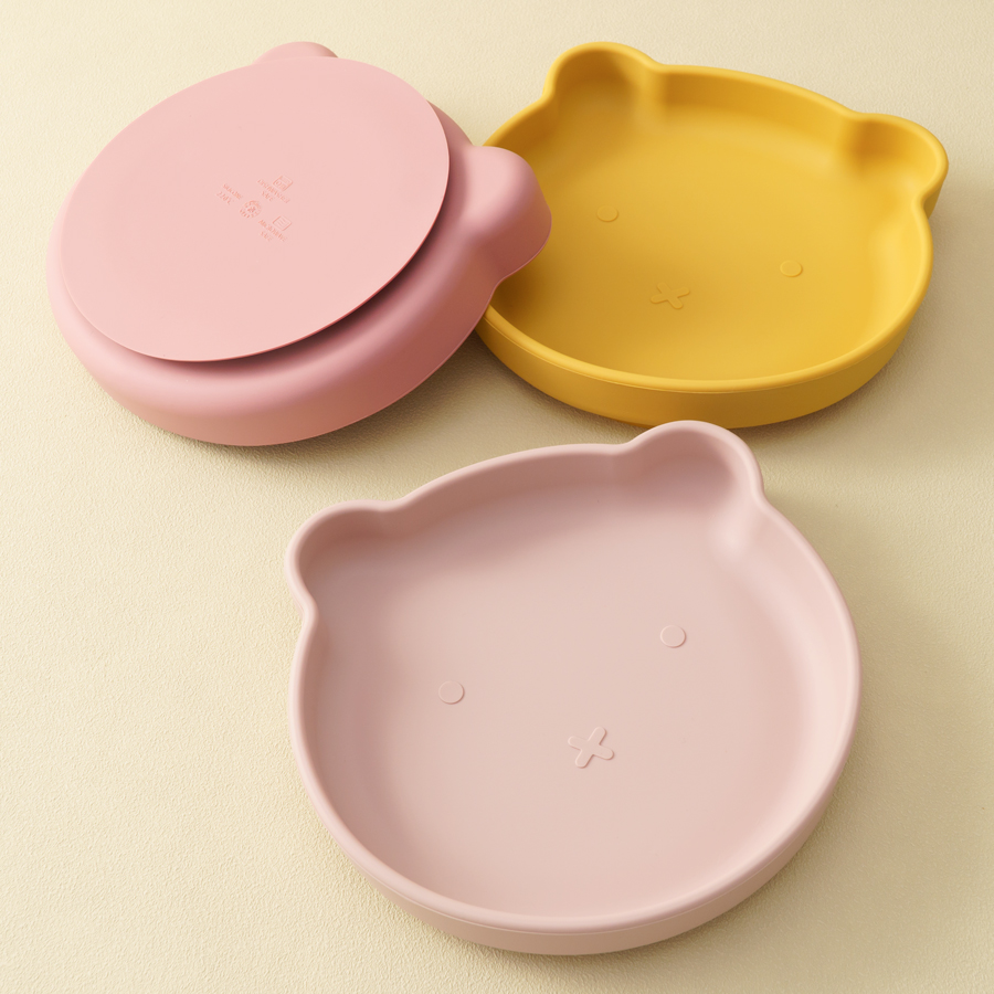 1PC シリコーンベビー食器吸引ダイニングプレート漫画クマの - Food Storage 1 Year のレビューと価格