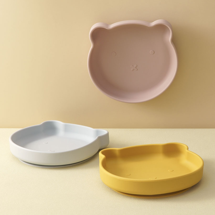 1PC シリコーンベビー食器吸引ダイニングプレート漫画クマの - Food Storage 1 Year のレビューと価格