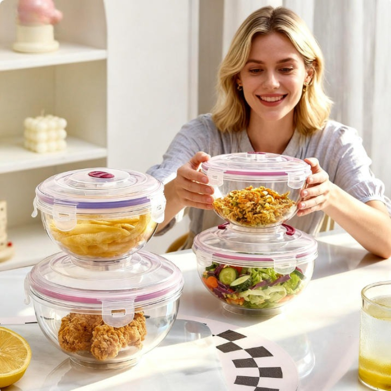 4ピースの高級密閉食品保存容器、お手入れが簡単なデザインとハ - Food Storage And Preparation のレビューと価格