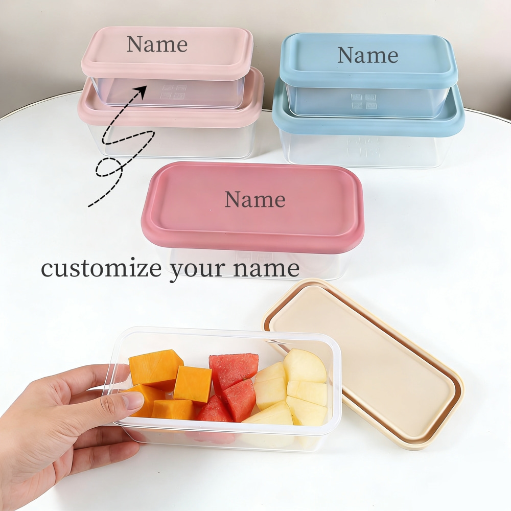 500ml 900ml 名入れ可能 シリコン蓋付き食品保存容 - Food Storage Name のレビューと価格