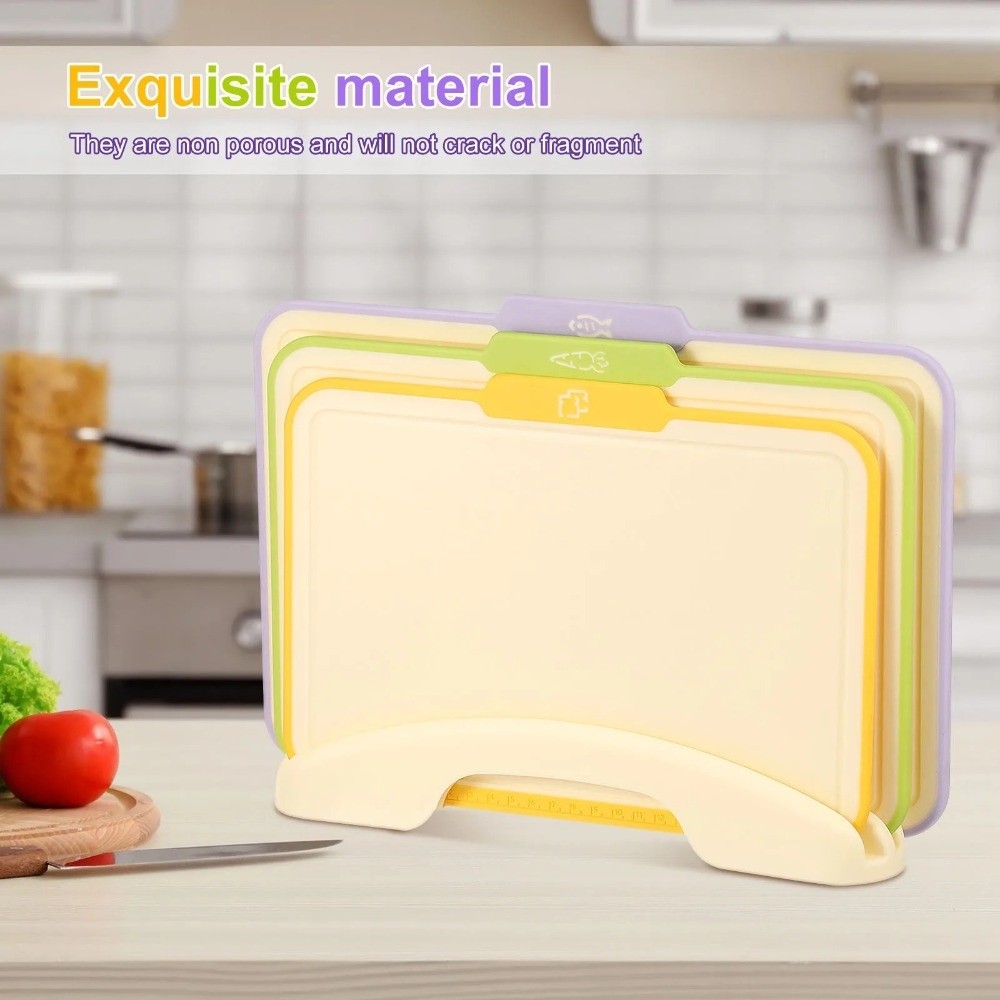 多目的滑り止め加工のプラスチック製正方形まな板、収納スタンド - Food Storage And Preparation のレビューと価格