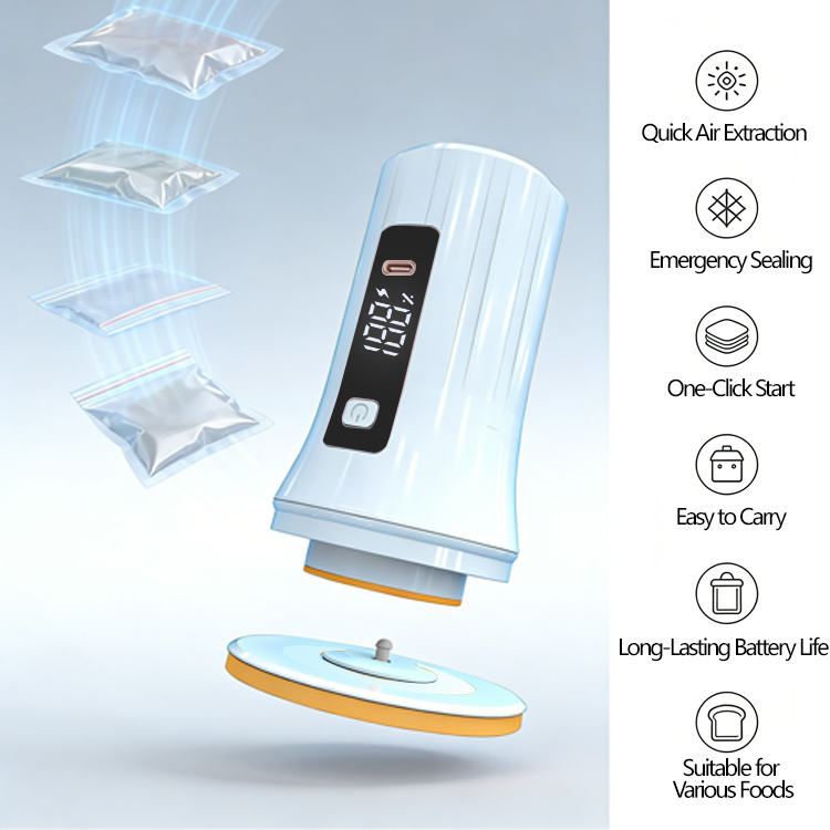 充電式ハンディミニ真空シーラーマシン、デジタルディスプレイ付 - Food Storage Vacuum Pump のレビューと価格