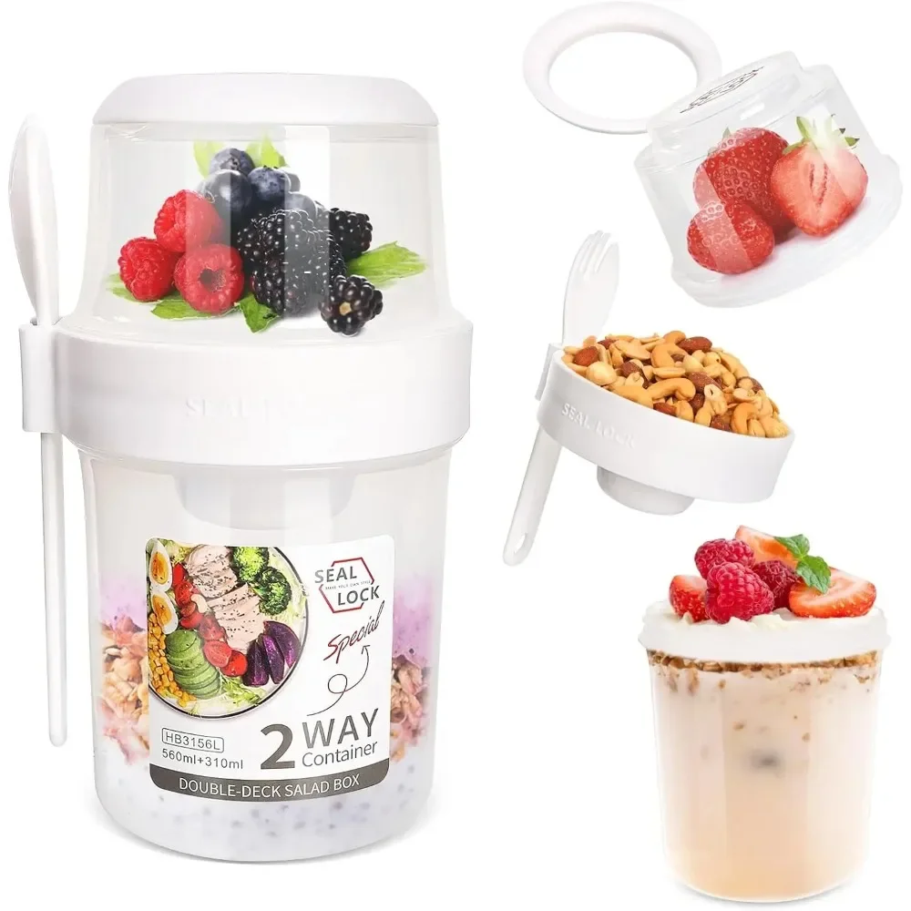 サラダカップ 朝食カップ ポータブル食品保存弁当箱 オートミ - Food Storage Kitchen Container Set のレビューと価格