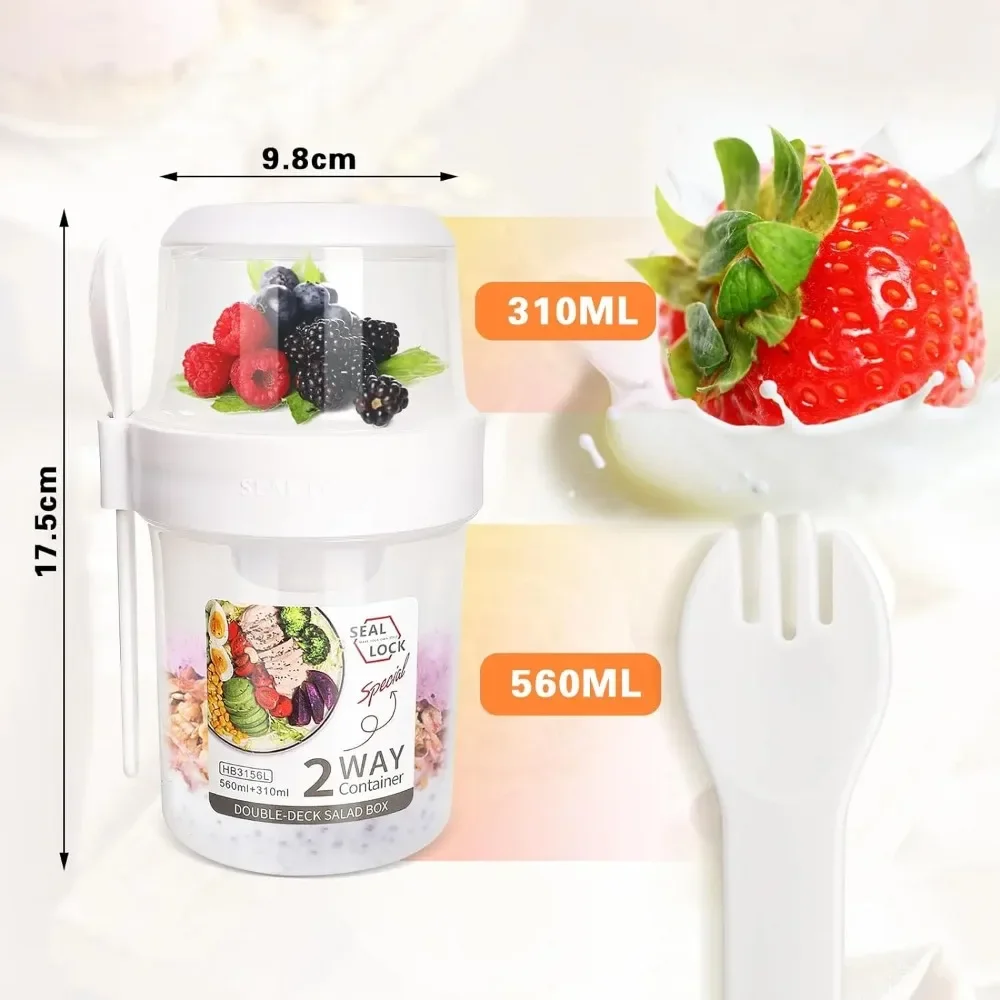 サラダカップ 朝食カップ ポータブル食品保存弁当箱 オートミ - Food Storage Kitchen Container Set のレビューと価格