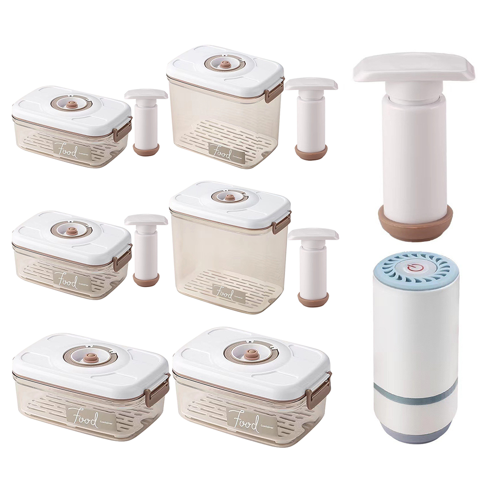 コンパスとエアポンプを備えた真空食品収納ボックス、食品容器、 - Food Storage Vacuum Pump のレビューと価格