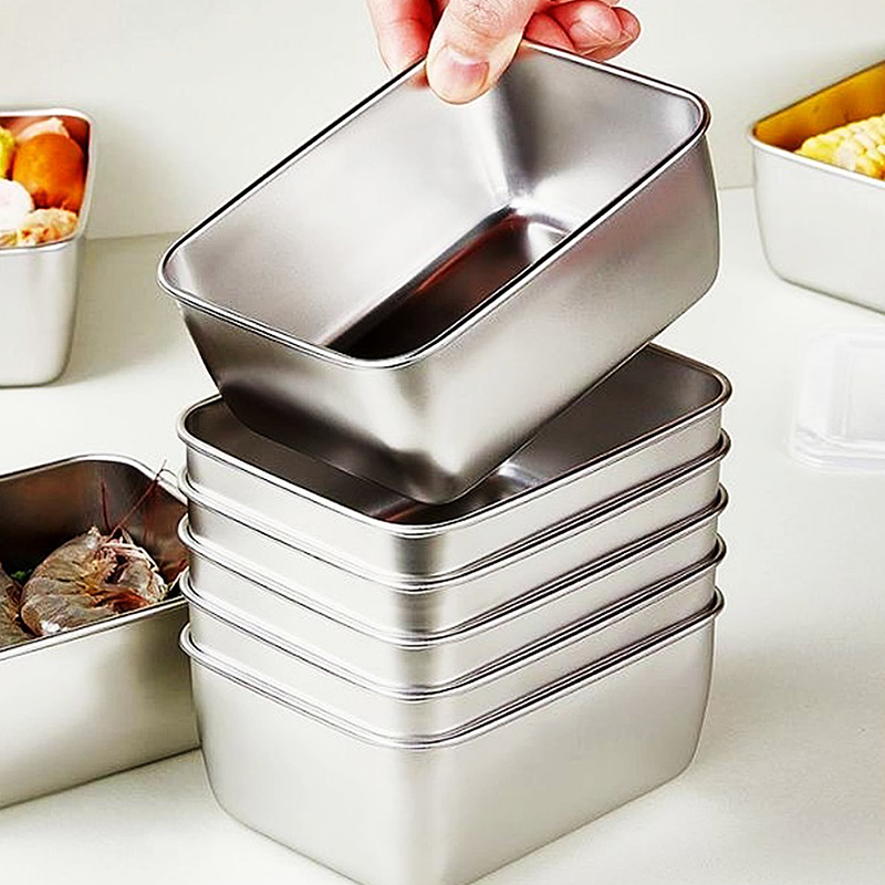 1PC ステンレス鋼冷蔵庫食品保存ボックスプラスチック蓋付き - Food Storage And Preparation のレビューと価格