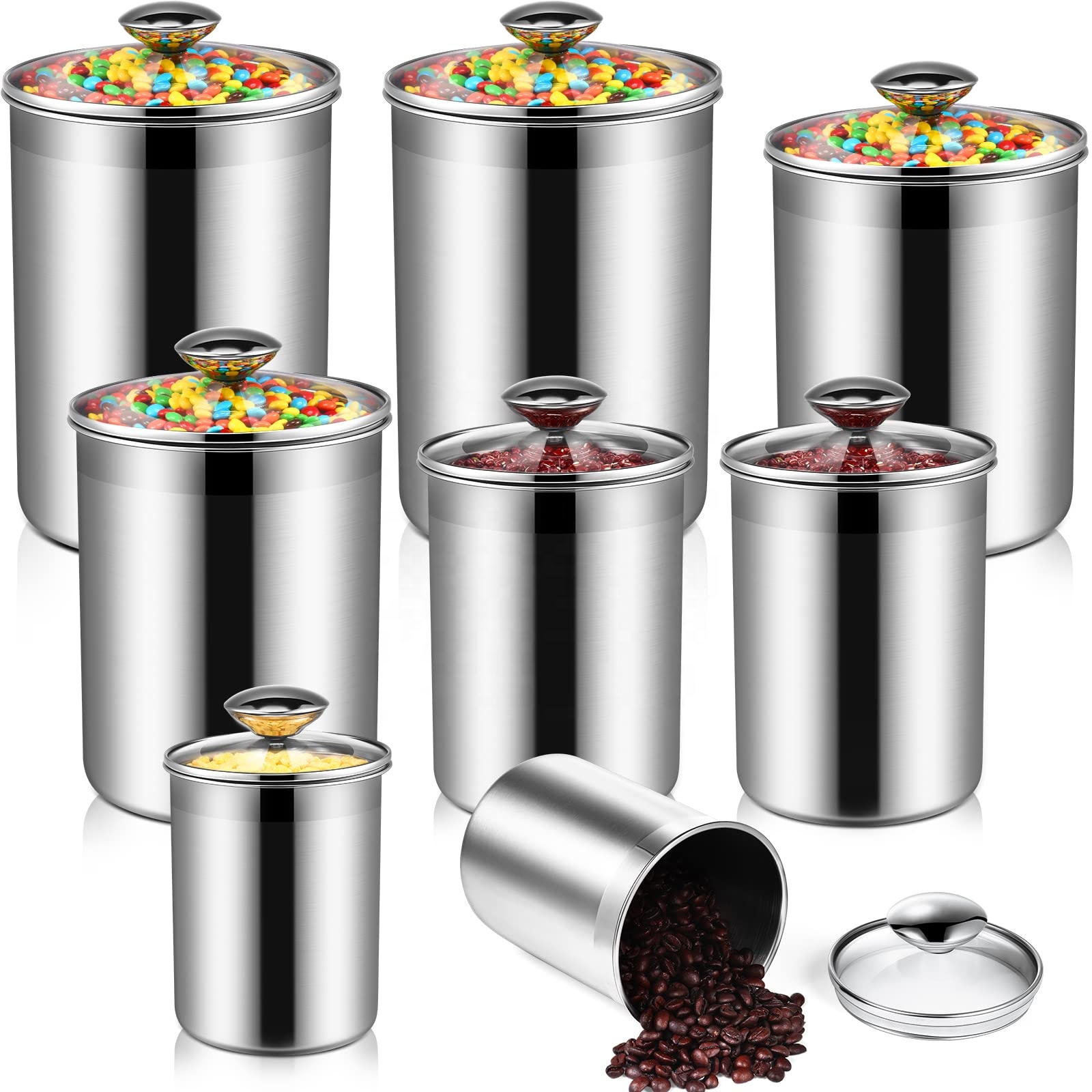 食品保存容器 茶葉 コーヒー 砂糖 小麦粉 密閉 キッチン  - Food Storage Kitchen Container Set のレビューと価格