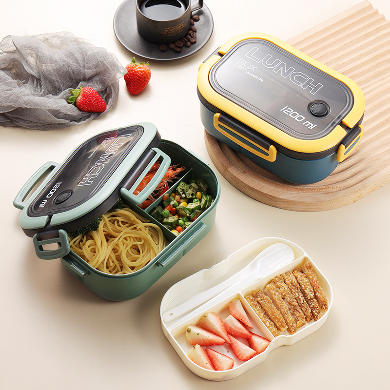 電子レンジ用ランチボックスフォークとスプーン付きダブルレイヤ - Food Storage Tupperware のレビューと価格