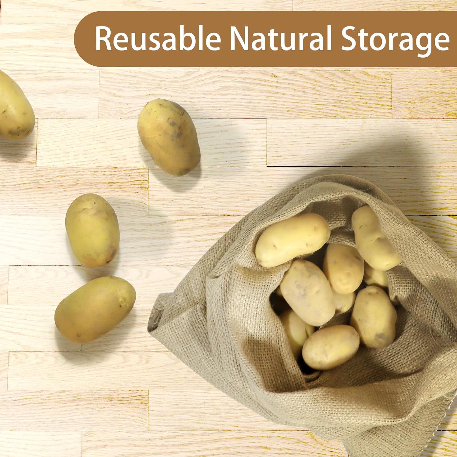 再利用可能なポテトバッグ,黄麻布バッグ,ルートベジタブル収納 - Food Storage Roots のレビューと価格